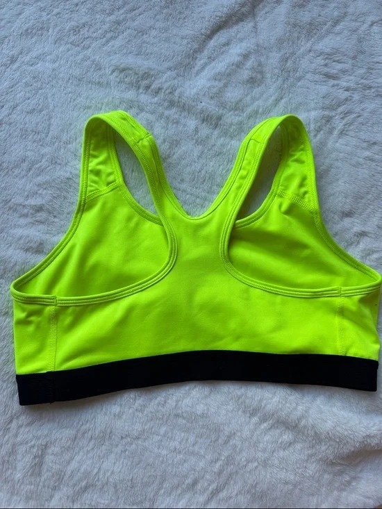 Nike Neon Yellow & Black Racerback Sports Bra - Picture 2 of 3